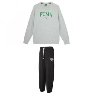 PUMA Комплект худи унисекс светло-серый худи+черные брюки