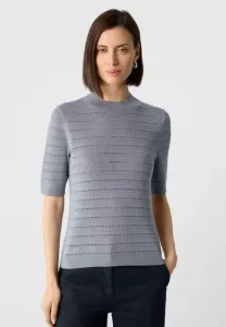 Kurzärmeliger im slim fit джемпер со структурой Comma, Schiefergrau