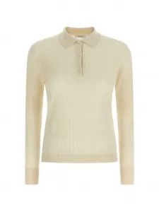 Рубашка-поло в рубчик на пуговицах MAX MARA, нейтральный