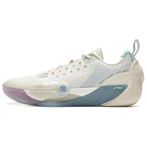 LINING Баскетбольные кроссовки с низким верхом, устойчивые к истиранию и скольжению, мужские, белые, синие