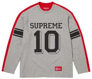 Футболка Supreme с разрезом и длинными рукавами, серый