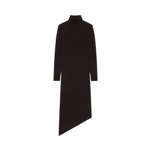 Длинное платье Courrèges One Shoulder Wool Long Dress 'Chocolate'