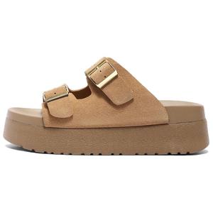 Кожаные лоскутные тапочки-слайды женские Senda, Gray