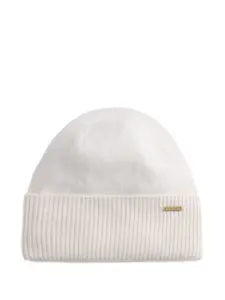 Шерстяная кашемировая шапка в рубчик Woolrich, белый