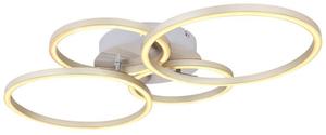 Потолочный светильник Globo Lighting металл матовый никель, пластик опал, диаметр кольца: 2x30см, 2x20,5см, ДхШхВ: 655х406х75мм, вкл. светодиод 40Вт 230В, источник 4610лм, выходная мощность 1960лм, 3000К