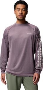 Columbia мужская футболка с длинным рукавом Terminal Tackle PFG Statetriot, Dusty Purple Heather/Cool Grey Logo