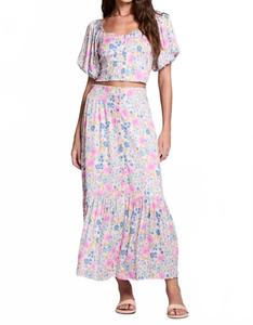 Дагни Миди юбка в розовом принте Saltwater Luxe