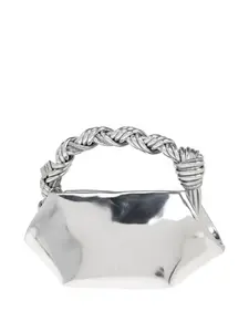Сумка-тоут с перекрученными ручками GANNI, серебряный
