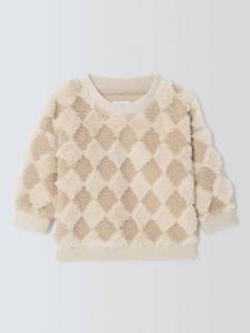 Джемпер с детским ромбовидным узором John Lewis, Natural