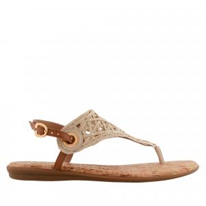 Aerosoles Conclusion Сандалии на плоской подошве из натуральной вязаной крючком ткани рафия / светло-коричневой искусственной кожи CONCLOUDS Aerosoles, коричневый