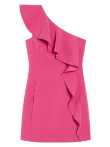 Платье Max Mara на одно плечо с оборками, розовый