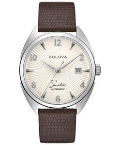 Мужские часы Frank Sinatra с автоматическим коричневым кожаным ремешком, 39 мм Bulova
