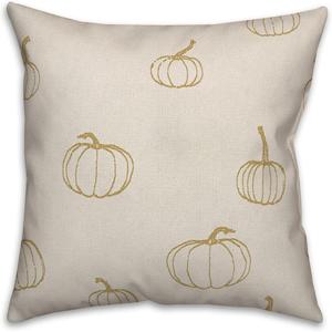 Creative Products Декоративная подушка горчично-желтого цвета с узором тыквы Cream