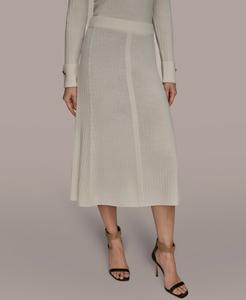 Женская трикотажная юбка-свитер в рубчик Donna Karan New York, Cream