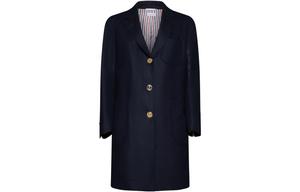 Однобортное пальто с боковыми полосами THOM BROWNE, морской синий