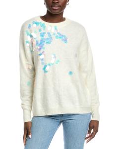Осенний кашемировый свитер с пайетками Autumn Cashmere, белый