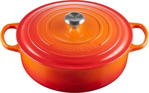 Чугунная кастрюля Le CreusetSignature Gourmet, 30 см, 6,2 литра, красный цвет