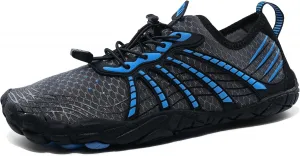 Водные обувь для женщин и мужчин, быстро сохнущая обувь босиком, речная обувь для активного отдыха и спорта ZOOFLEX, серый/синий