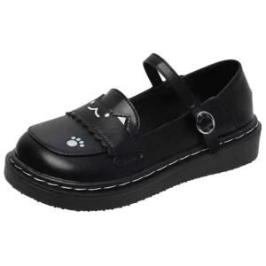 Alxnan Женские туфли балетки Мэри Джейн черные, цвет Black