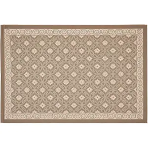 Внутренний ковер с цветочным узором для двора и улицы Safavieh, бежевый, 122x168 см