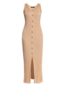 Платье миди с застежкой на пуговицы в рубчик Versace, нейтральный
