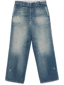 Джинсы прямого кроя с потертостями Golden Goose, синий