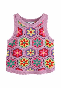 Майка с цветочным принтом, облегающего кроя Next, Purple Bright Multi