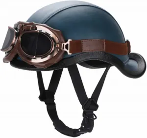 Мотоциклетный шлем, полушлем, кожаный полушлем, открытый шлем, шлем-«реактивный шлем» для мужчин и женщин, универсальный шлем для мопеда/скутера, одобренный DOT/ECE, шлем для взрослых XELLOM, 11