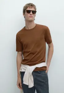 Базовая футболка с коротким рукавом и круглым вырезом Massimo Dutti, Dark Red