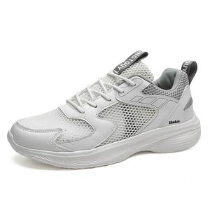 BAKE Мужские дышащие низкие кеды с амортизацией бело-серые, цвет White Gray