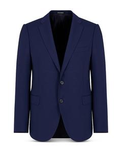 Узкий приталенный тропический пиджак из шерсти Emporio Armani, синий