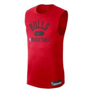 Футболка men's dri-fit chicago bulls training sports quick dry sleeveless red t-shirt Nike, красный