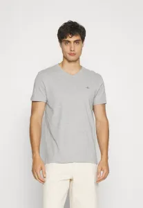 Базовая футболка с v-образным вырезом и щитом Gant, Grey Melange