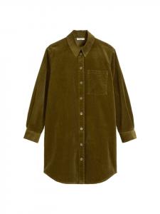 Marc O'Polo DENIM Вельветовое платье-рубашка свободного кроя в цвете «Полированные бревна»