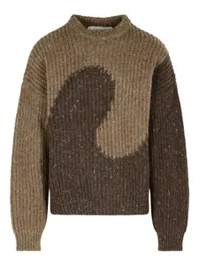 Двухцветный свитер с длинными рукавами Erl, коричневый