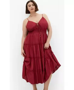 Платье макси Aiza больших размеров CITY CHIC, красный