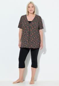 Пижамный комплект Ulla Popken STRIPE PETAL TWO PIECE SET, Black