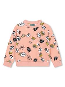 Kenzo Kids толстовка с графичным принтом, розовый