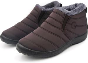 Женские зимние сапоги, зимние сапоги с ультрамягкой стелькой, водонепроницаемые сапоги для снега HoukiG, Brown