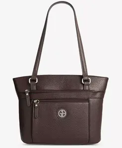 Большая фактурная сумка-тоут Giani Bernini, коричневый