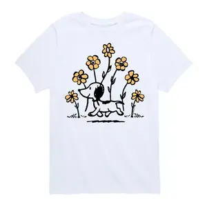 Футболка с рисунком цветов Снупи в стиле 1950-х годов для мальчиков 8-20 лет Licensed Character, белый