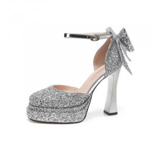 Туфли на тонком каблуке высотой 11,5 см для женщин HKCP, Silver