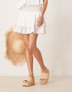 Фестивальные мюли ASOS DESIGN на плоской подошве в натуральном цвете