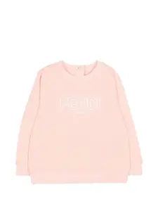 Свитшот с логотипом Fendi Kids, розовый