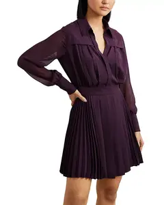 Плиссированное мини-платье Reiss, красный