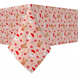 Прямоугольная скатерть, 100% хлопок, 60х104 дюйма, с милым рождественским узором