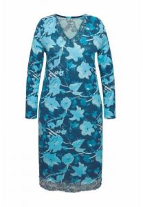 Ночная рубашка FLORAL LONG SLEEVE Ulla Popken, бирюзовый