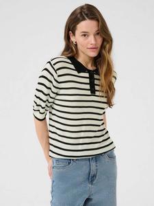 Поло Amalia в полоску KAFFE, White/Multi