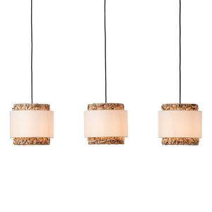 Подвесной светильник Brilliant Waterlilly II, лен / лист растения - 3 лампы - бежевый