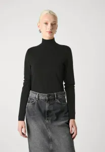 Топ slfmanja с высоким воротником и длинными рукавами Selected, Black